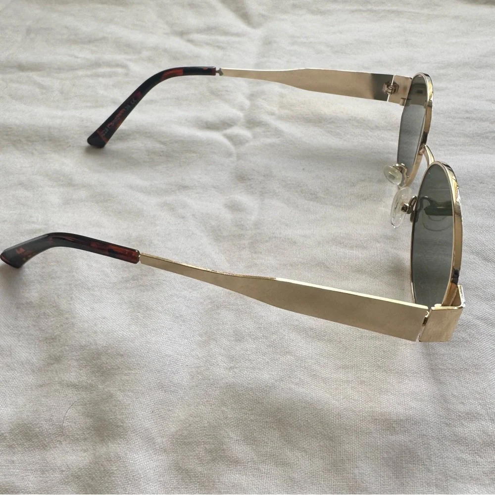 Anthropologie Gold Frame Sunglasses with Dark Green Lenses